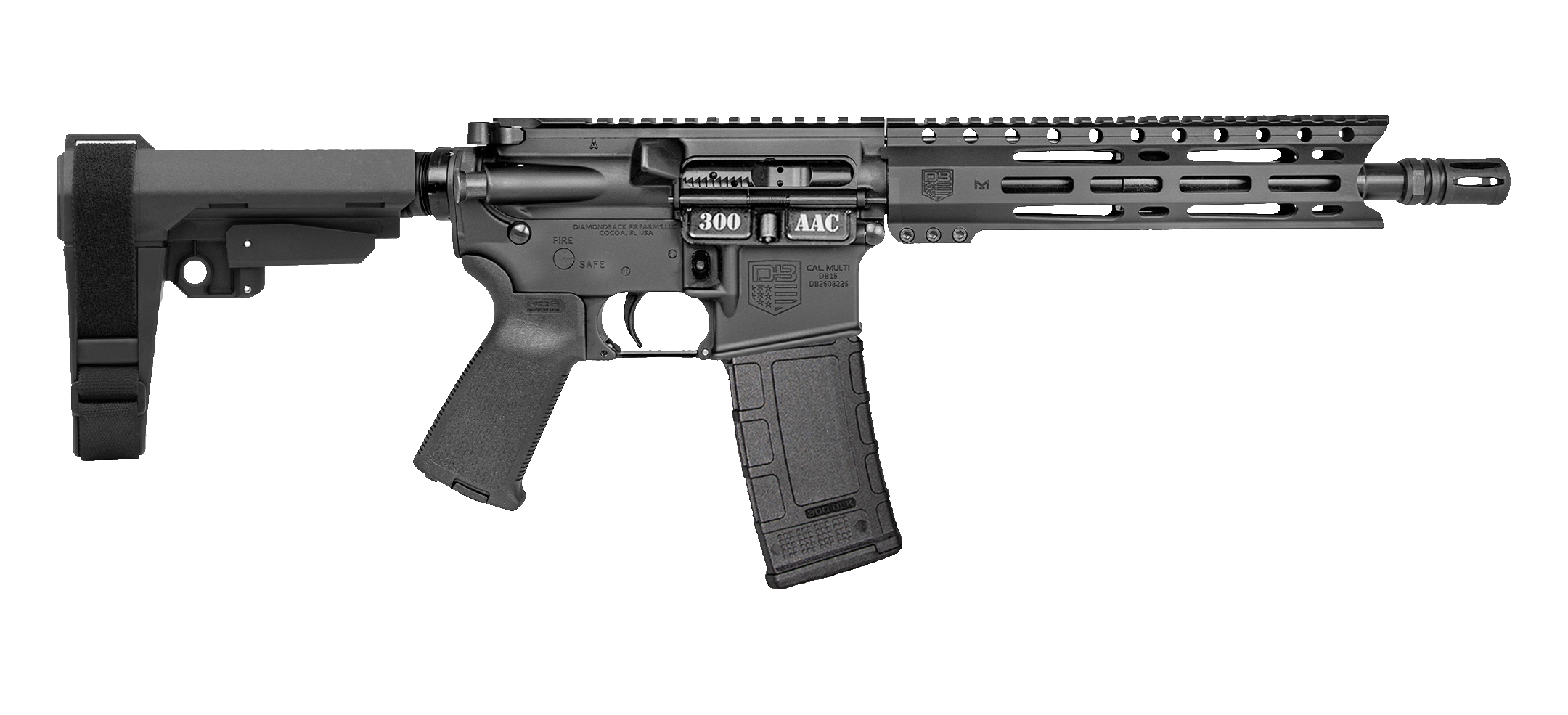 Diamondback Firearms Carbon DB15 Pistol 10" Blk 300 AAC Blackout